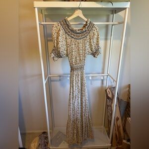 Doen Marina Floral Maxi Dress with Smocked Details